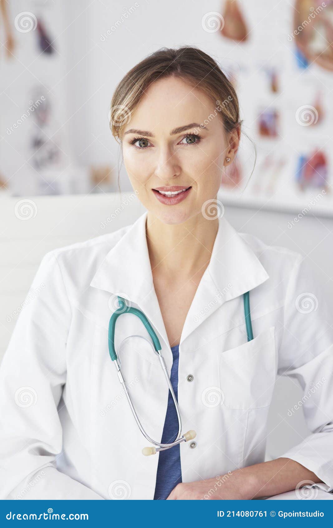 portrait of smiling female doctor in her doctorÃ¢â¬â¢s office